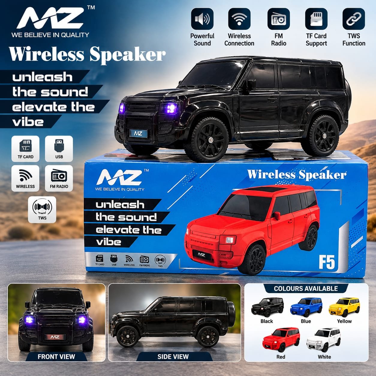 MZ F5 Car Bluetooth Speaker